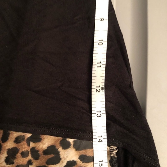 Wet Seal large black & leopard print high low tank with sheer back - Picture 8 of 15